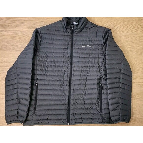 Eddie Bauer Coat Mens XL Gray Microlight Traveler Zip Front Down Jacket EB650 - Picture 13 of 13
